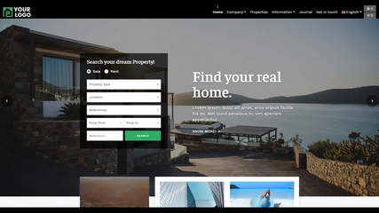 Pré-visualização de um template configurável de website CASAFARI CRM 01